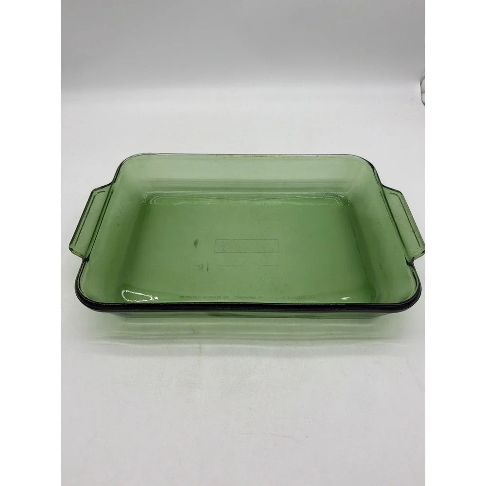 Vintage Green Glass Anchor Hocking 9.25
